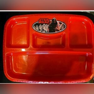 (6) VTG Zak Design Star Wars Plastic Kids Sectioned Plate11 x 8.5in LOT OF 6